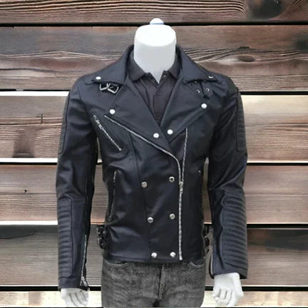 Classic men's leather jacket crafted from premium leather, offering a stylish, durable, and comfortable fit for any season