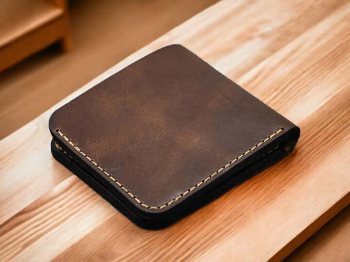 The Perfect Crazy Horse Leather HANMADE BIFOLD GENUINE LEATHER WALLET FOR MEN