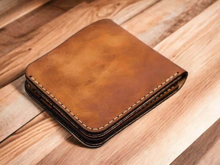 The Perfect Crazy Horse Leather HANMADE BIFOLD GENUINE LEATHER WALLET FOR MEN