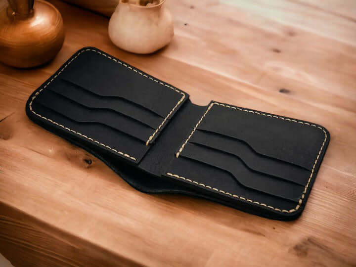 The Perfect Crazy Horse Leather HANMADE BIFOLD GENUINE LEATHER WALLET FOR MEN