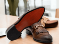 Expertly crafted with real leather, these handmade dark brown fringe horse bit shoes exude stylish luxury and sophistication. A timeless twist on classic men's loafer shoes, these shoes showcase a unique horse bit style that adds a touch of elegance to any outfit. Elevate your shoe game with these unique and refined shoes.