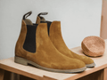 Bespoke Handmade Beige Colour Chelsea Boots, Dress Formal Slip On Boots