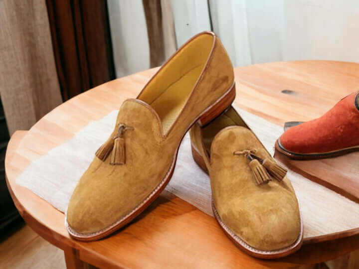 Elegantly Designed Men’s Handmade Loafer Suede Leather Shoes, Men suede Loafers