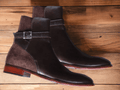 Expertly crafted by hand, these Men's Brown Leather & Suede Jodhpurs Boots are the perfect blend of sophistication and durability. The high-quality leather and suede provide a comfortable fit, while the timeless design adds a touch of style to any outfit. Trust in the expert craftsmanship for long-lasting wear.