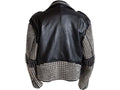 Handmade Black Color Silver Studded Leather Jacket, Men's Zipper Jacket