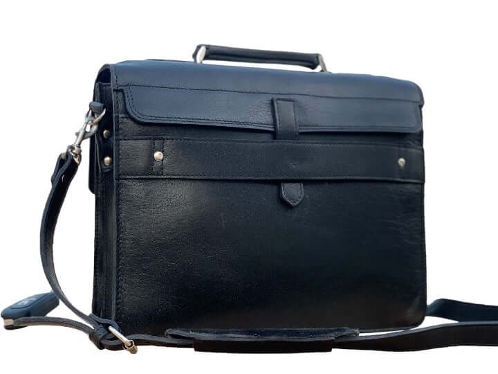 Handmade Genuine Leather Black Bag, Laptop Bag, Office Bag, Classic Bag