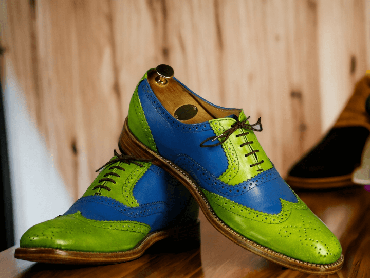 Expertly crafted and designed, these Handmade Men Blue Green Wing Tip Brogue Leather Lace Up Shoes are the perfect combination of style and comfort. Made from high quality leather, these shoes provide both durability and sophistication. The intricate wing tip design adds a touch of elegance, making these shoes a must-have for any fashion-forward man.