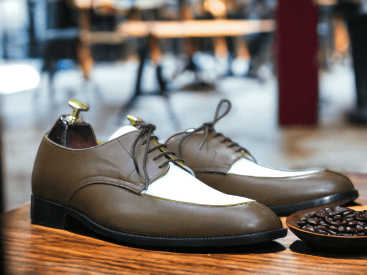 Handmade Men Leather Shoes ,Handmade Leather Shoes, Dress Derby Lace up Shoe,Black White Leather Shoes