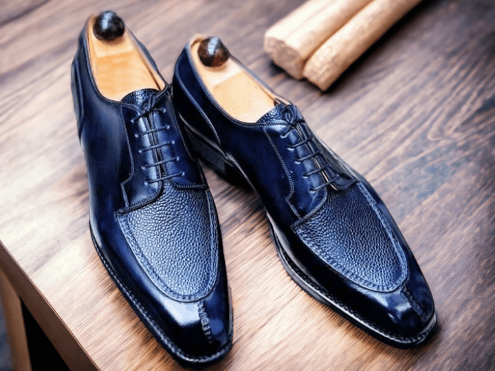 Handmade Men Navy Blue Split Toe shoes, Best Leather Shoes for Men