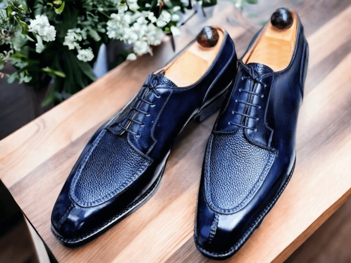 Handmade Men Navy Blue Split Toe shoes, Best Leather Shoes for Men