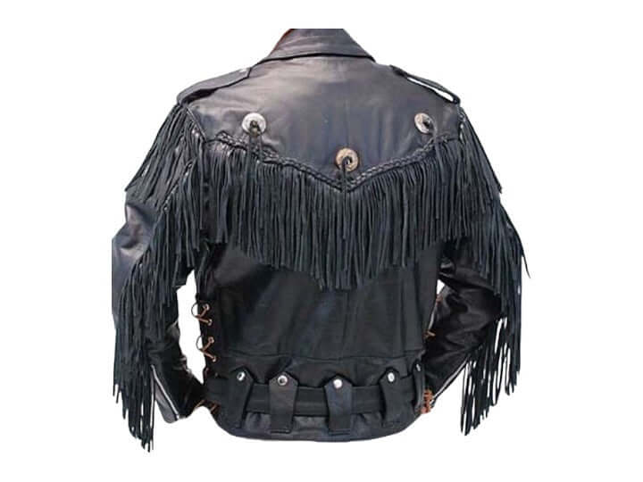 Handmade Men's Black Fringe Cow Boy Fringe Leather Jacket , Westren Jacket