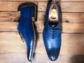 Expertly crafted for the modern gentleman, our Men Blue Office Shoes are the perfect combination of style and functionality. Made from premium Navy Oxfords leather and meticulously handmade, these luxury shoes will elevate your office wardrobe while providing all-day comfort. Step into success with our Men Blue Office Shoes.