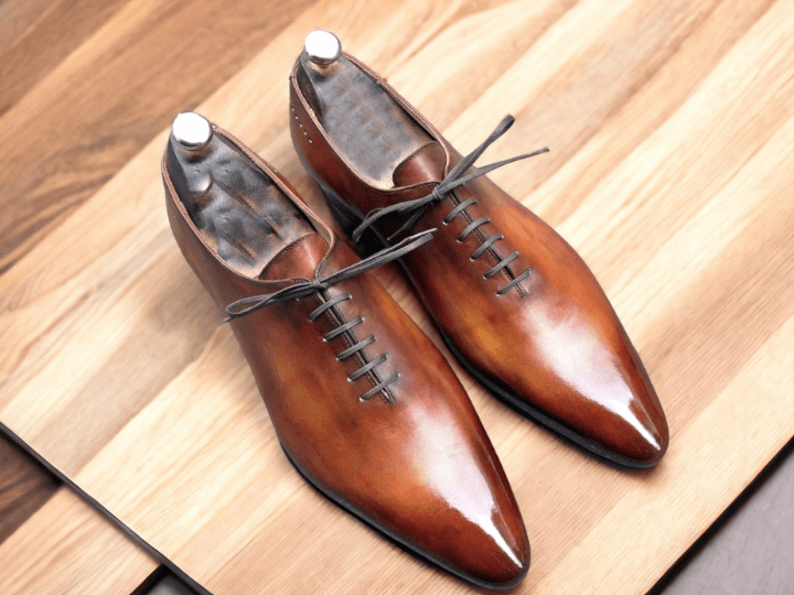 Handmade Men's Formal Shoes, Men's Brown Leather Lace Up Formal Shoes