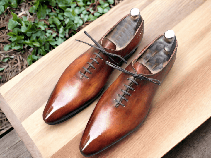 Handmade Men's Formal Shoes, Men's Brown Leather Lace Up Formal Shoes