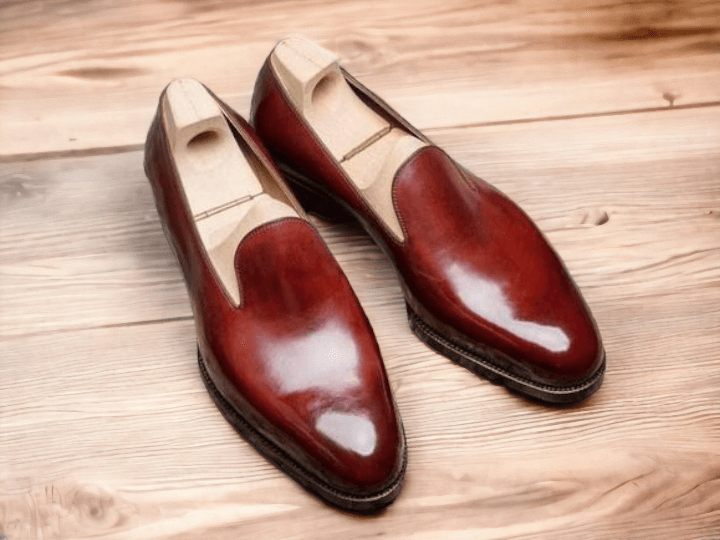 Handmade Men's Plain Burgundy Color leather Shoes, Men's Formal Loafer Shoes