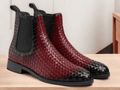 These handmade men's woven Chelsea leather boots offer both style and durability. Handcrafted with the finest materials, they provide a comfortable and secure fit. With a classic design, these Chelsea boots are the perfect addition to any wardrobe. Elevate your footwear game today.