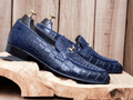 Introducing our Handmade Alligator Penny Loafer, the perfect combination of luxury and craftsmanship. Each pair is meticulously crafted by hand using genuine alligator leather, ensuring unparalleled quality and durability. Elevate your style and step into luxury with our exclusive loafer.