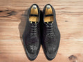 Python Print Leather Shoes, Brown Oxfords  Elegant Shoes For Men