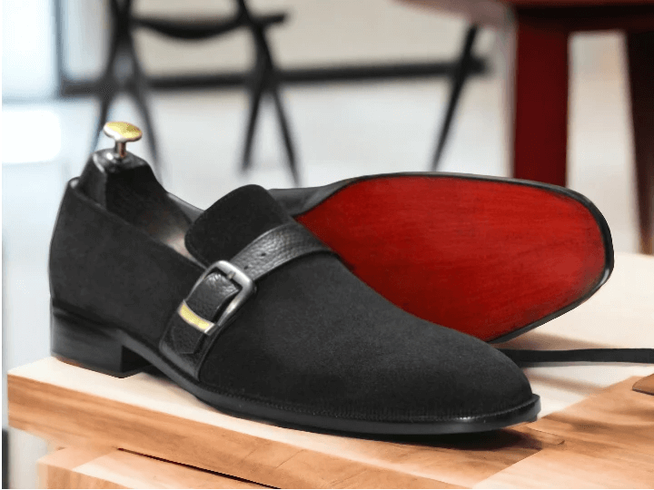 Bespoke New Black Suede Penny Loafer, Men's Slip On Casual Shoes, Street Wear Shoes Brown Midride Strap Suede Leather Loafers Men Loader Shoes Casual Dress Loafers