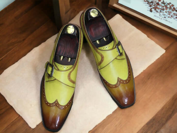 These handmade monk shoes are stylishly crafted to provide maximum comfort. The soft insole keeps feet supported and the breathable upper ensures all-day comfort. The unique color of yellow creates a look that stands out.