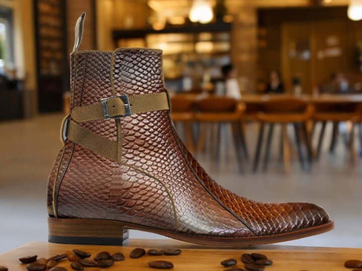 Bespoke Handmade Jodhpurs Python Leather Boots