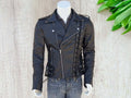 Men Black Leather Motorcycle Jacket, Black Biker Leather Jacket