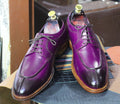 These handmade leather shoes feature a split toe design crafted from timeless burgundy leather. The craftsmanship is of the highest quality ensuring superior comfort and longevity.