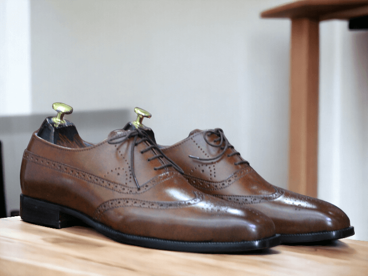 Wingtip brogues are smart, versatile shoes. You can dress them up or down. We have two styles, the more formal oxford wingtip and the less formal derby Style 