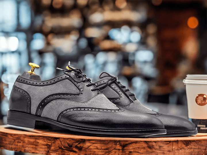 These handmade Wingtip Oxford Shoes are perfect for any special occasion. Crafted from premium materials, they offer a comfortable fit and a timeless, stylish look. The black and grey upper and wingtip design combine to create a modern but classic style.