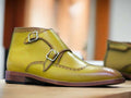 These Yellow Buckle Boots are hand crafted with the highest quality bespoke leather, creating a boot that offers maximum durability and comfort. The unique yellow buckle accent adds a stylish detail to any outfit. Enjoy a classic look that will last for years to come.