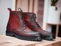 These stylish and unique Handmade Men's Chunky Sole Leather Boots are crafted with premium leather and features a unique sole design that offers enhanced shock absorption and durability. The chunky sole ensures these boots will last for years without sacrificing style.