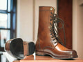 Men's Brown Leather Ankle Boots Armay Ankel Original 1950s Design