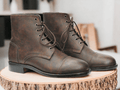 Experience the timeless elegance of our Bespoke Brown Vintage Look Boots. Crafted with quality leather, these ankle high designer boots offer both style and durability. Perfect for any occasion, elevate your wardrobe with this essential addition.