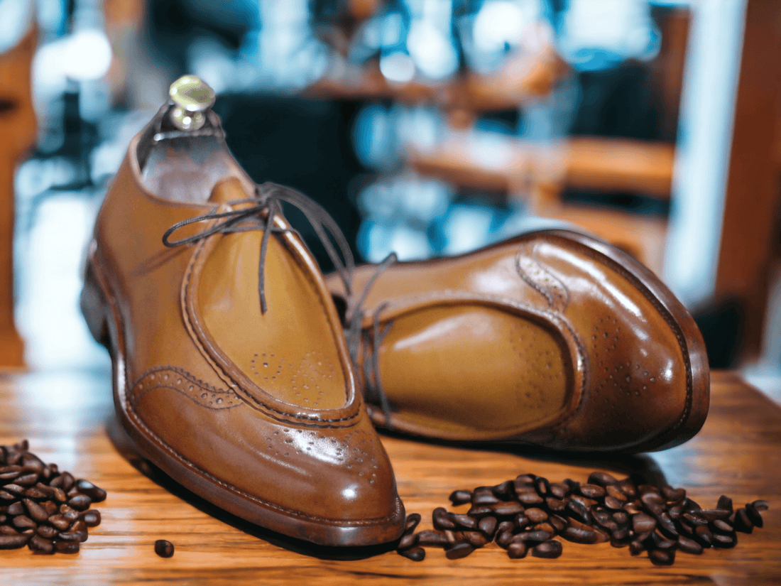 Handmade Men's Brown Lace Up Brogue Leather Shoes, Dress Shoes