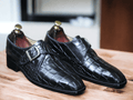 Upgrade your formal business attire with our comfortable alligator skin single monk strap shoes for men. Made from high-quality materials, these shoes provide both style and comfort, perfect for the modern gentleman. Elevate your look with the luxury and sophistication of alligator skin.