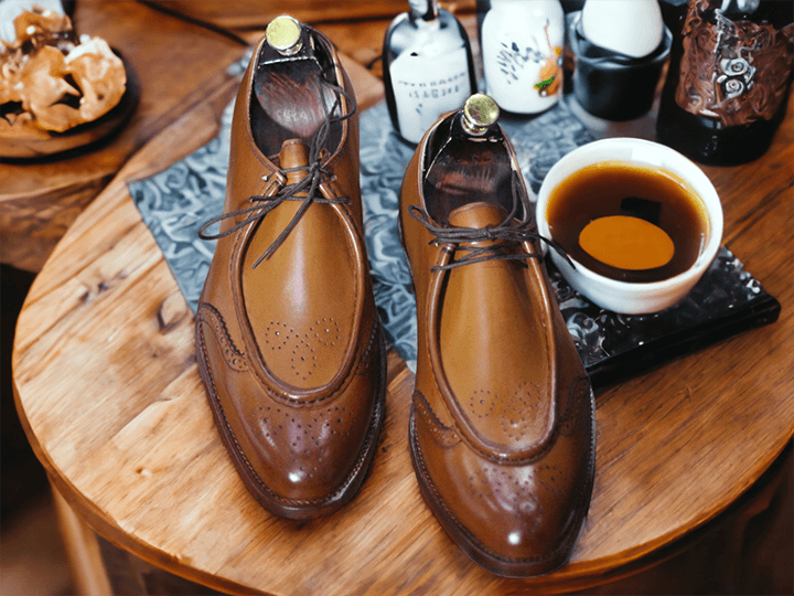 Handmade Men's Brown Lace Up Brogue Leather Shoes, Dress Shoes