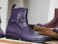 Expertly hand-stitched and handmade, these Men Hongkong Purple Jodhpurs Boots offer a unique and stylish option for men's footwear. The striking purple color adds a pop of color to any outfit, while the jodhpurs ankle design provides a comfortable fit. Elevate your style with these carefully crafted boots.