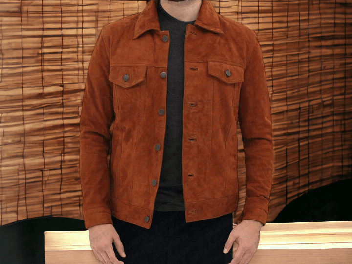 Logan Mens Suede Tan Leather JacketSlim Fit Stylish Lether jacket