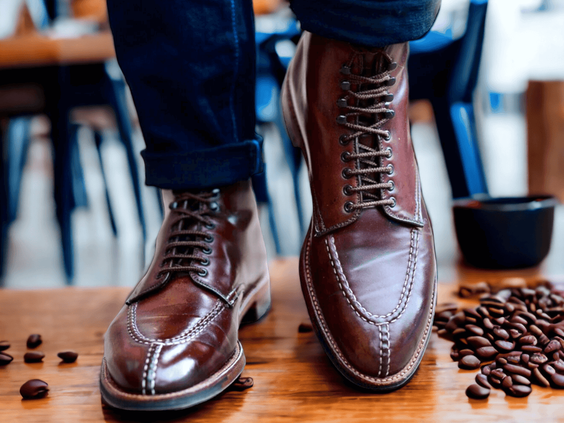 Handamde Boots ,Men Dress Leather ankle Boots. Office Dress Leather Lace up boots - Luxury Shelfs