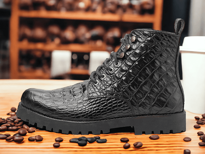 Introducing our Handmade Brown Crocodile Boots for the discerning gentleman. Made from high-quality leather and delicately crafted by skilled artisans, these designer boots are the epitome of luxury and style. Stand out from the crowd with these unique and exquisite boots.