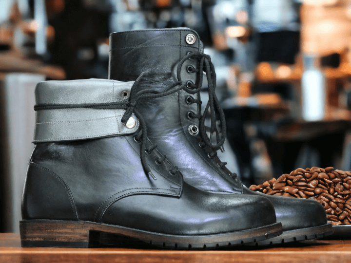 Men's Brown Ankle boots, Men's Military Boots Long Militery Combat Boots, Army Marching Boots