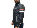 Handmade Black Vintage Zipper Leather Jacket, Men's Motorcycle Jacket