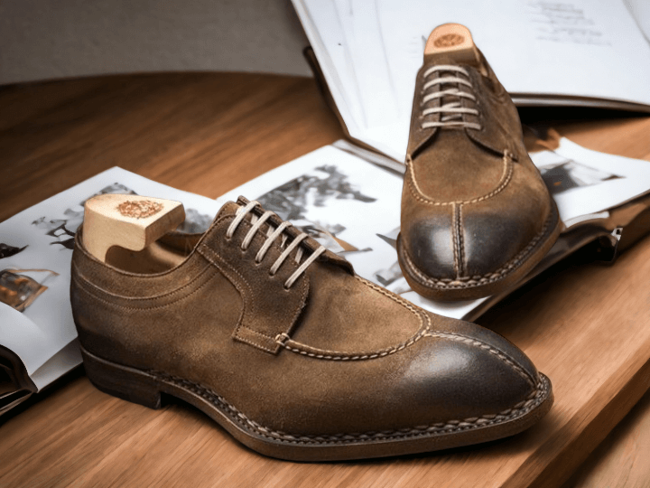 Handmade Men's Vintage Brown Leather Lace Up Shoes, Split Toe Shoes, Oxford Shoes