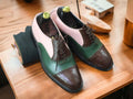 New Classic 3 Tone Cap Toe Leather Lace Up Shoes,Handmad Dress Shoes