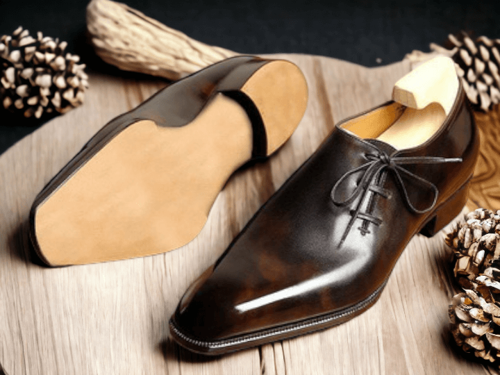 Handmade Men Brown Whole Cut Oxford Shoe, Oxfords Genuine Suede Leather - Luxury Shelfs