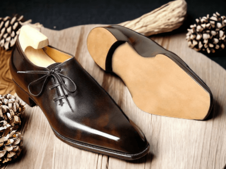 Handmade Men Brown Whole Cut Oxford Shoe, Oxfords Genuine Suede Leather - Luxury Shelfs