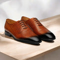 Men Python Whole Cut Oxfords Leather Shoes, Exotic Skin Designer Shoes