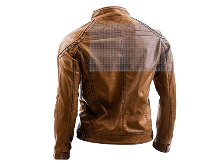 Handmade Brown Zipper Leather Jacket, Men's Zipper Jacket