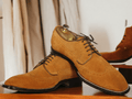 Elevate your style with our Men's Handmade Tan Wing Tip Lace Up Shoes. Expertly crafted with a timeless design, these shoes provide both comfort and sophistication for any occasion. The handmade construction and lace up closure ensure a perfect fit every time. Elevate your wardrobe with these stylish shoes.