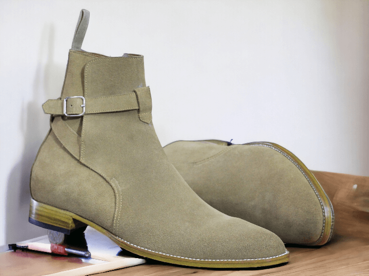 Experience true luxury with our Handmade Men's Beige Jodhpurs Boots. Individually crafted with care, these boots are the epitome of handmade quality. Elevate your style and experience the ultimate in comfort and fashion with our premium handmade boots.